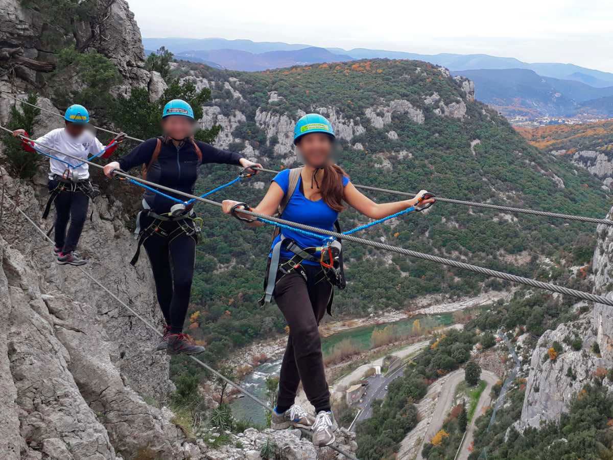 La via ferrata du Thaurac, au-dessus de la vallée de l’Hérault
