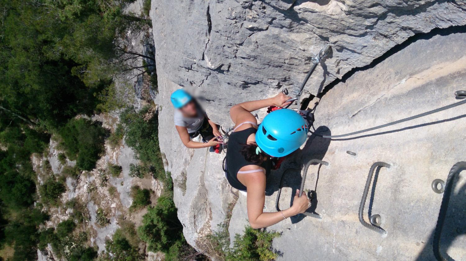 La via ferrata du Thaurac, au-dessus de la vallée de l’Hérault